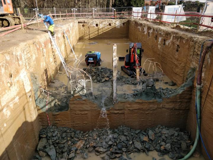 CSM-wand en onderwaterbeton voor bekken in Boutersem CSM-wand en onderwaterbeton voor bekken in Boutersem