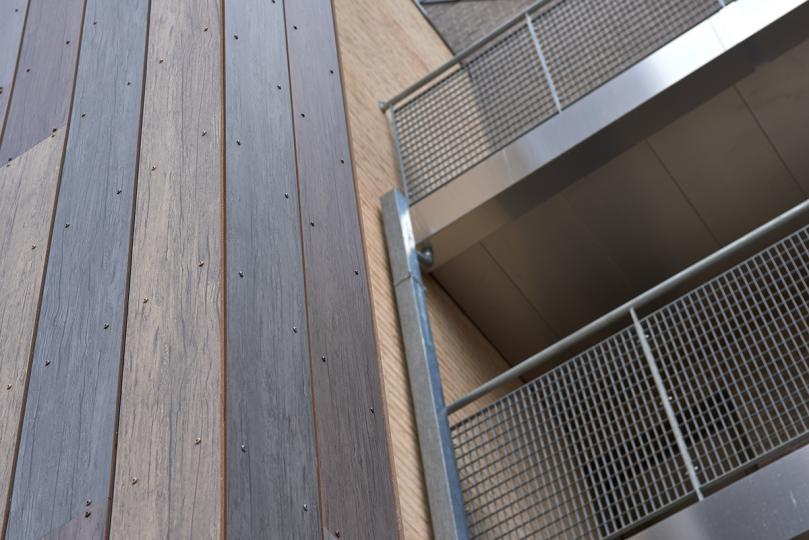 Detail van de speciale gevelafwerking in Beerzel