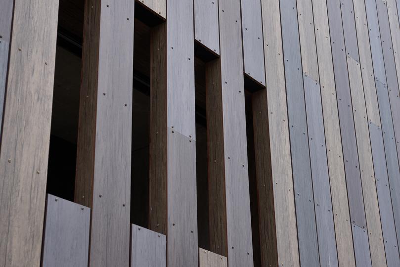 Detail van de speciale gevelafwerking in Beerzel