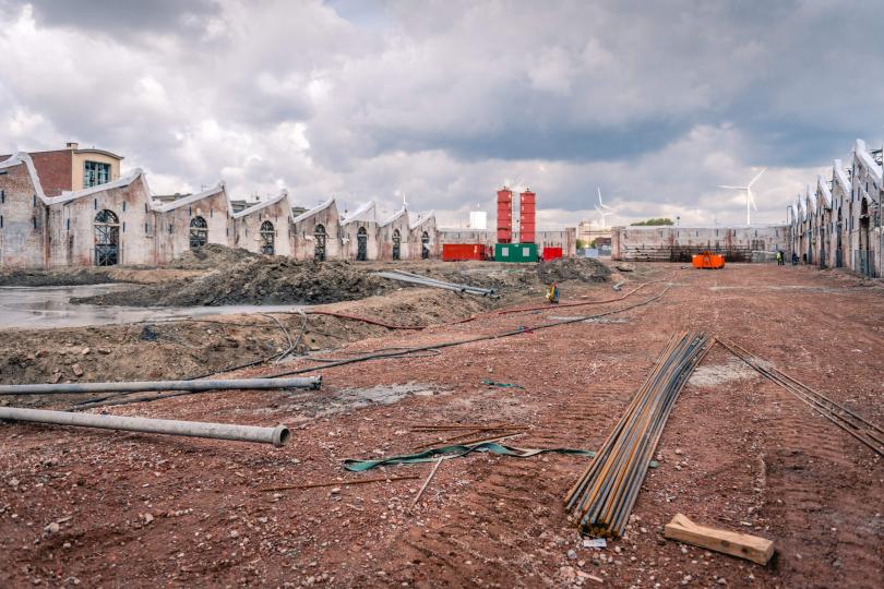 Digitale illustratie van het toekomstbeeld op de zwevende appartementen van Montevideo Residence
