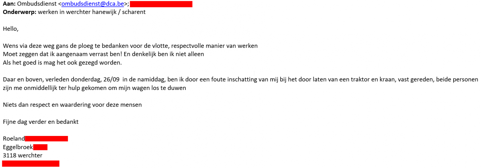Complimenten voor werfmedewerkers in Werchter
